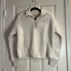 Vintage Banana Republic White Sherpa Zip-Up